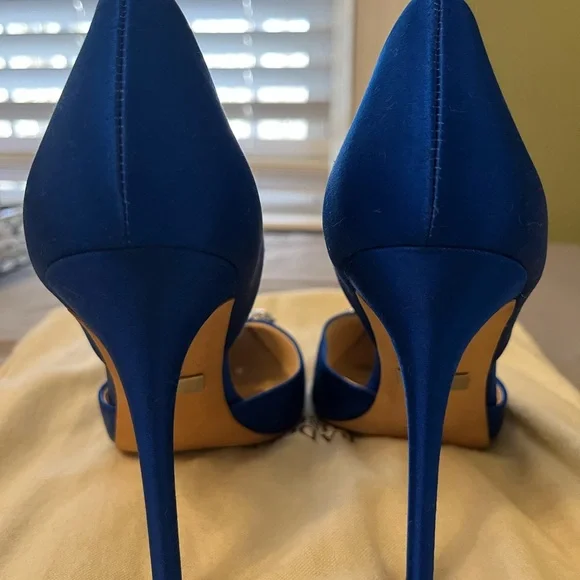Badgley Mischka Blue Crystal Embellished Heels - Picture 8 of 8